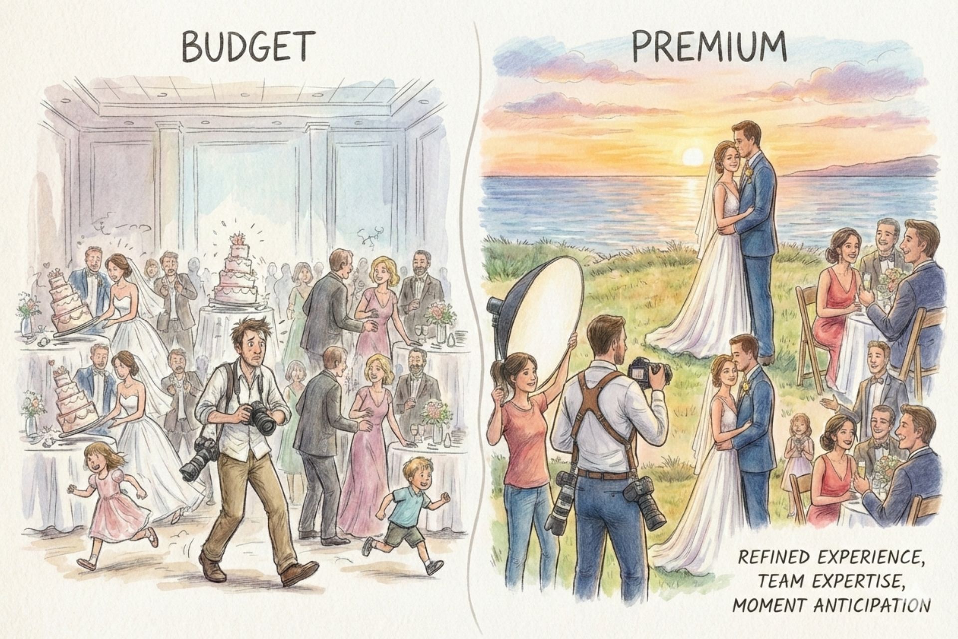 Difference between budget vs premium wedding photography